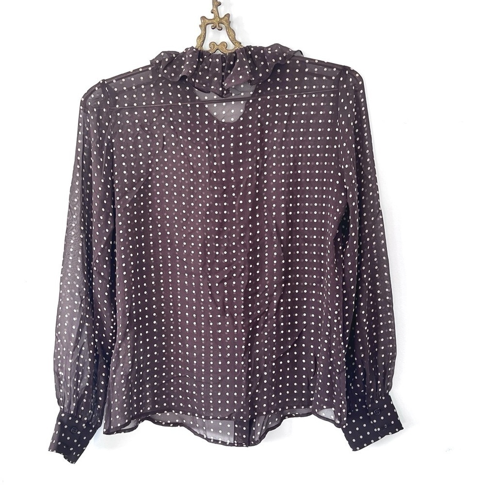 NILI LOTAN
Nicole Espresso Dot Print Silk Blouse Sz Xs - Picture 9 of 16